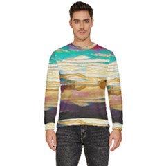 Vibrant Sunset Over Serene Lake Men s Fleece Sweatshirt by ExtraGoodSauce