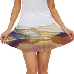 Vibrant Sunset Over Serene Lake Women s Skort by ExtraGoodSauce