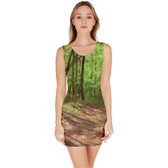 Peaceful Green Forest Walk Bodycon Dress by ExtraGoodSauce