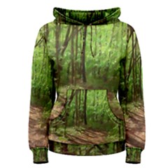 Peaceful Green Forest Walk Women s Pullover Hoodie