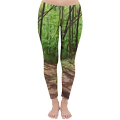 Peaceful Green Forest Walk Classic Winter Leggings