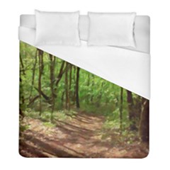 Peaceful Green Forest Walk Duvet Cover (full/ Double Size) by ExtraGoodSauce