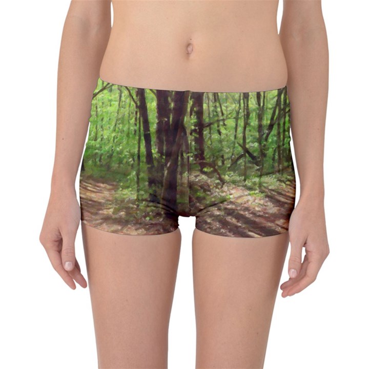 Peaceful Green Forest Walk Reversible Boyleg Bikini Bottoms