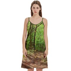 Peaceful Green Forest Walk Women s Spaghetti Strap Pullover Cami Dress by ExtraGoodSauce