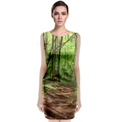 Peaceful Green Forest Walk Classic Sleeveless Midi Dress by ExtraGoodSauce