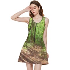 Peaceful Green Forest Walk Inside Out Racerback Dress by ExtraGoodSauce