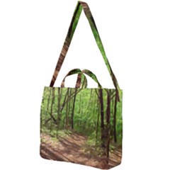 Peaceful Green Forest Walk Square Shoulder Tote Bag by ExtraGoodSauce