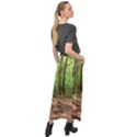 Peaceful Green Forest Walk Velour Split Maxi Skirt View2