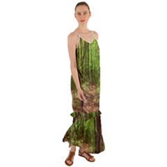 Peaceful Green Forest Walk Cami Maxi Ruffle Chiffon Dress by ExtraGoodSauce