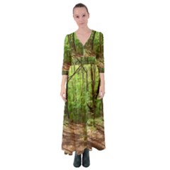 Peaceful Green Forest Walk Button Up Maxi Dress by ExtraGoodSauce