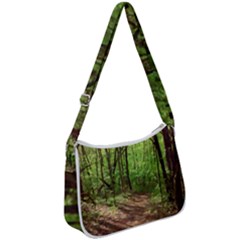 Peaceful Green Forest Walk Zip Up Shoulder Bag by ExtraGoodSauce