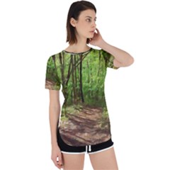 Peaceful Green Forest Walk Perpetual Short Sleeve T-shirt by ExtraGoodSauce