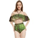 Peaceful Green Forest Walk Halter Flowy Bikini Set  View1