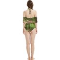 Peaceful Green Forest Walk Halter Flowy Bikini Set  View2