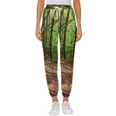 Peaceful Green Forest Walk Women s Cropped Drawstring Pants by ExtraGoodSauce