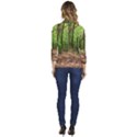 Peaceful Green Forest Walk Women s One-Button 3/4 Sleeve Short Jacket View4