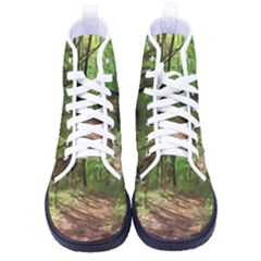 Peaceful Green Forest Walk Men s High-top Canvas Sneakers by ExtraGoodSauce