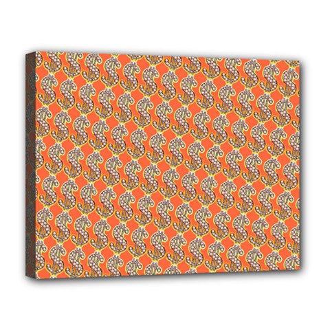 Diamond Dollar Sign Pattern Canvas 14  X 11  (stretched) by ExtraGoodSauce