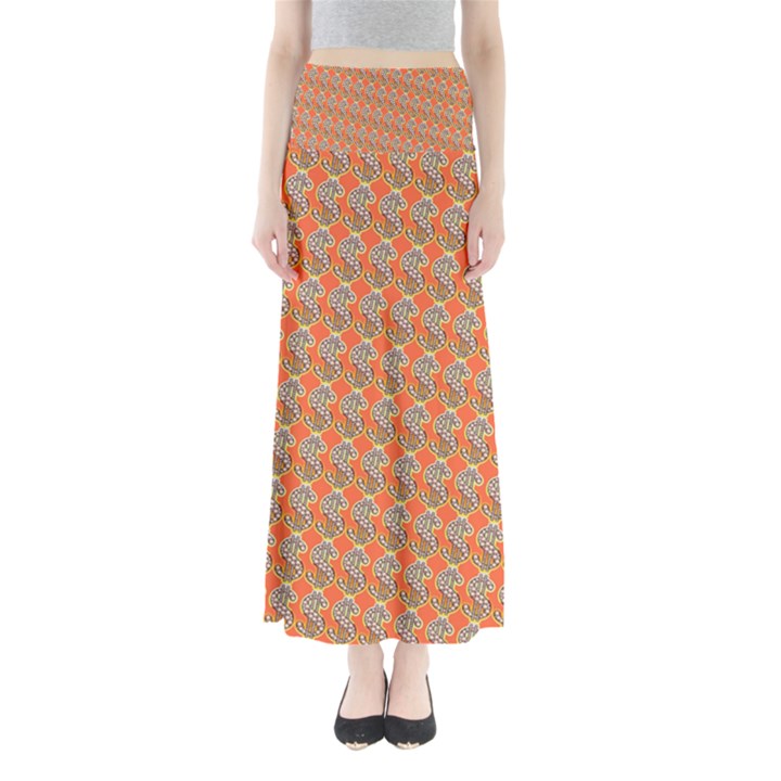 Diamond Dollar Sign Pattern Full Length Maxi Skirt