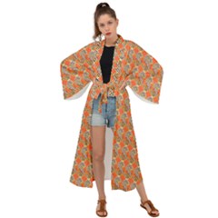 Diamond Dollar Sign Pattern Maxi Kimono by ExtraGoodSauce