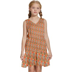 Diamond Dollar Sign Pattern Kids  Sleeveless Tiered Mini Dress by ExtraGoodSauce