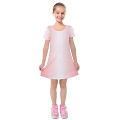 A Red And White Background With Small White Dots Kids  Short Sleeve Velvet Dress