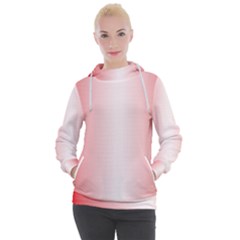 A Red And White Background With Small White Dots Women s Hooded Pullover