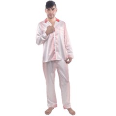 A Red And White Background With Small White Dots Men s Long Sleeve Satin Pajamas Set by catchydesignhill