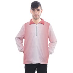 A Red And White Background With Small White Dots Men s Half Zip Pullover