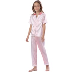 A Red And White Background With Small White Dots Kids  Satin Short Sleeve Pajamas Set by catchydesignhill