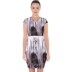 A Black And White Photo Of A Building Capsleeve Drawstring Dress  by catchydesignhill