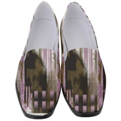 A Black And White Photo Of A Building Women s Classic Loafer Heels