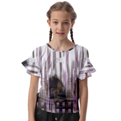 A Black And White Photo Of A Building Kids  Cut Out Flutter Sleeves by catchydesignhill