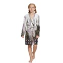 A Black And White Photo Of A Building Kids  Long Sleeve Velvet Lounge Robe View1