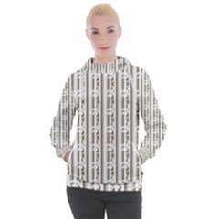 A White And Brown Striped Wallpaper With A Pattern Women s Hooded Pullover