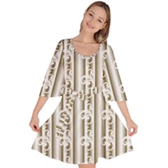 A White And Brown Striped Wallpaper With A Pattern Velour Kimono Dress by catchydesignhill