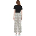 A White And Brown Striped Wallpaper With A Pattern Women s Pants  View2