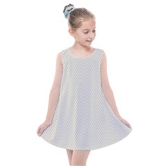 A Green And White Background With A Wavy Pattern Kids  Summer Dress