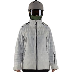 A Green And White Background With A Wavy Pattern Men s Zip Ski and Snowboard Waterproof Breathable Jacket