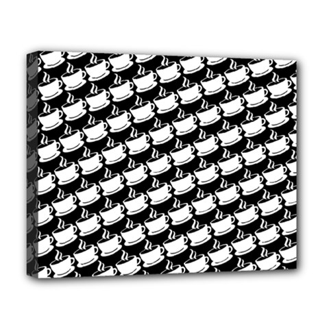 Stylish Coffee Cup Pattern Deluxe Canvas 20  X 16  (stretched) by ExtraGoodSauce