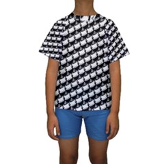 Stylish Coffee Cup Pattern Kids  Short Sleeve Swimwear