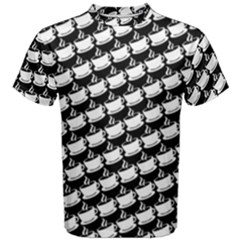 Stylish Coffee Cup Pattern Men s Cotton T-shirt by ExtraGoodSauce