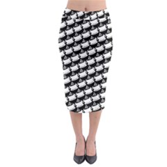 Stylish Coffee Cup Pattern Midi Pencil Skirt