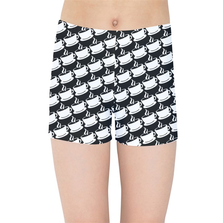 Stylish Coffee Cup Pattern Kids  Sports Shorts