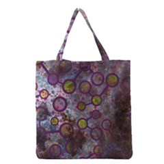 Abstract Molecular Space Art Grocery Tote Bag by ExtraGoodSauce