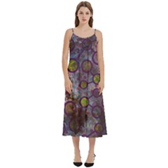 Abstract Molecular Space Art Casual Spaghetti Strap Midi Dress by ExtraGoodSauce