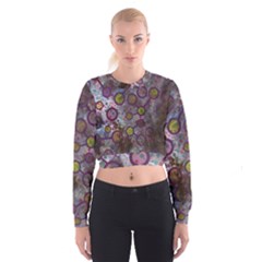 Abstract Molecular Space Art Cropped Sweatshirt