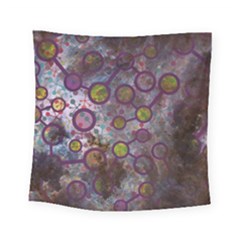 Abstract Molecular Space Art Square Tapestry (small)