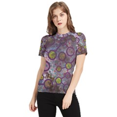 Abstract Molecular Space Art Women s Short Sleeve Rash Guard by ExtraGoodSauce