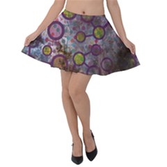 Abstract Molecular Space Art Velvet Skater Skirt